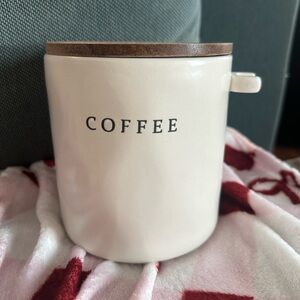 Crofton Ceramic Coffee Canister with Wooden Lid
